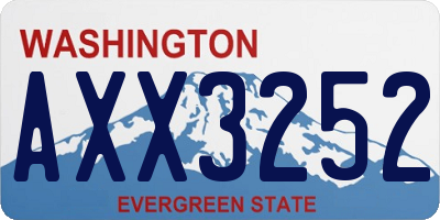 WA license plate AXX3252