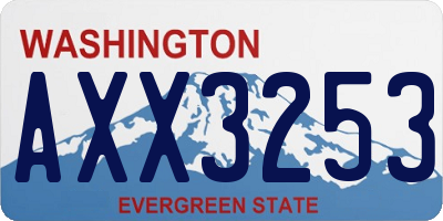 WA license plate AXX3253
