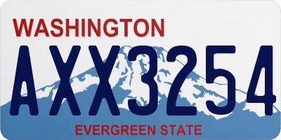 WA license plate AXX3254