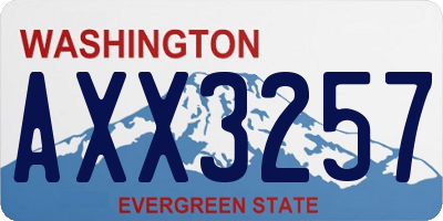 WA license plate AXX3257