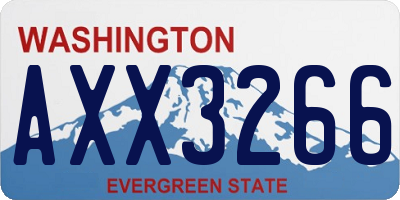 WA license plate AXX3266