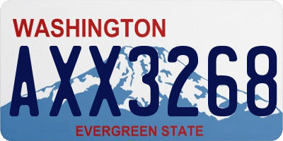 WA license plate AXX3268