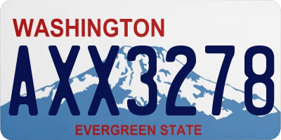 WA license plate AXX3278