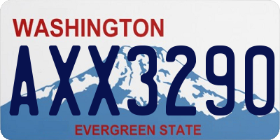 WA license plate AXX3290