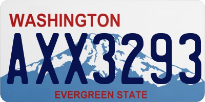 WA license plate AXX3293