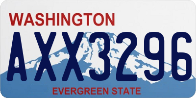 WA license plate AXX3296