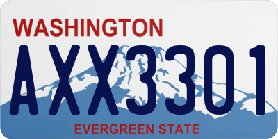 WA license plate AXX3301
