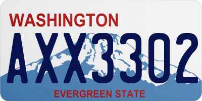 WA license plate AXX3302