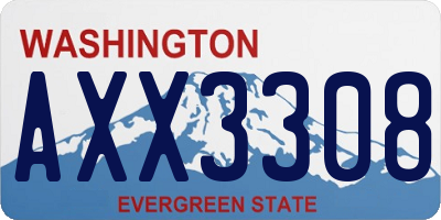 WA license plate AXX3308