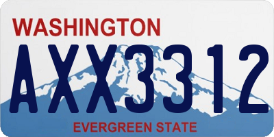 WA license plate AXX3312