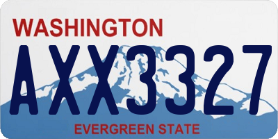 WA license plate AXX3327