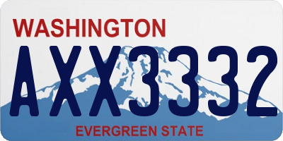 WA license plate AXX3332
