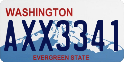 WA license plate AXX3341