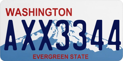 WA license plate AXX3344