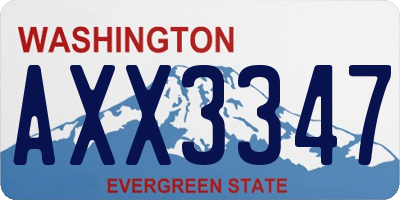 WA license plate AXX3347