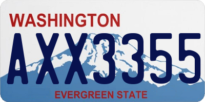WA license plate AXX3355
