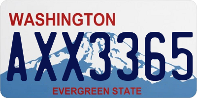 WA license plate AXX3365