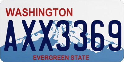 WA license plate AXX3369