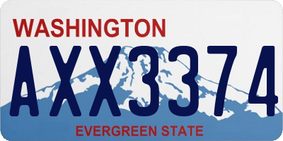 WA license plate AXX3374