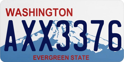 WA license plate AXX3376