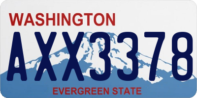 WA license plate AXX3378