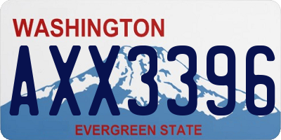 WA license plate AXX3396