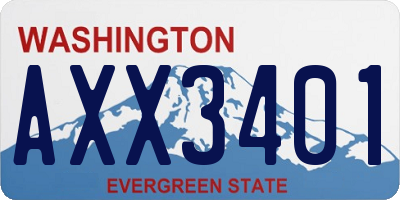 WA license plate AXX3401