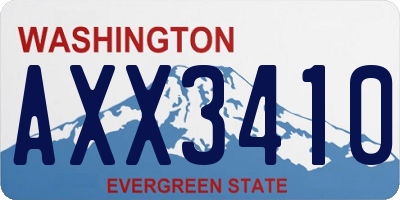 WA license plate AXX3410