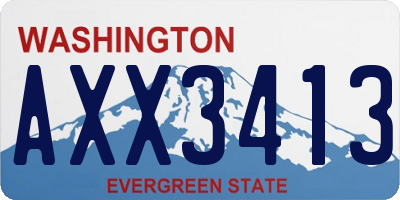 WA license plate AXX3413