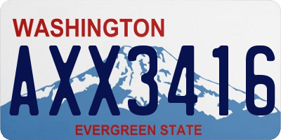WA license plate AXX3416