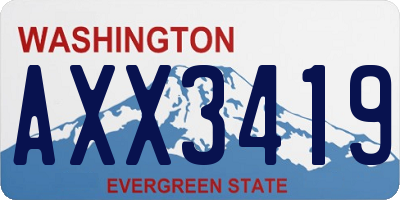 WA license plate AXX3419