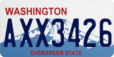 WA license plate AXX3426