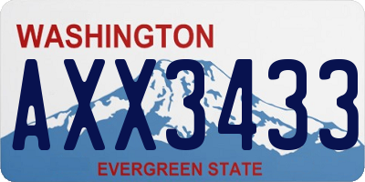 WA license plate AXX3433