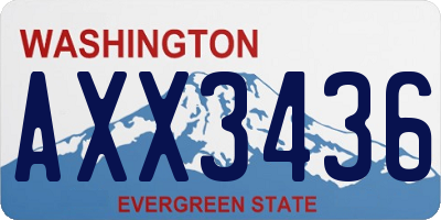 WA license plate AXX3436