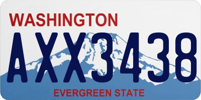 WA license plate AXX3438