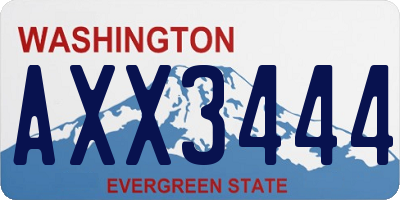 WA license plate AXX3444