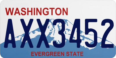 WA license plate AXX3452