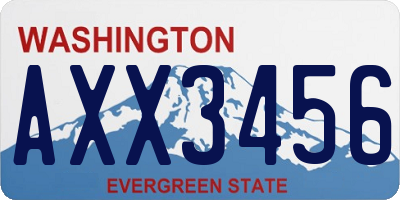WA license plate AXX3456