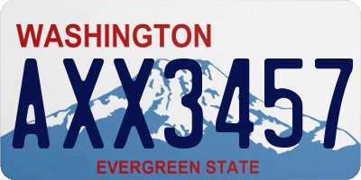 WA license plate AXX3457
