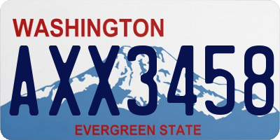 WA license plate AXX3458
