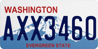 WA license plate AXX3460