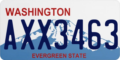 WA license plate AXX3463