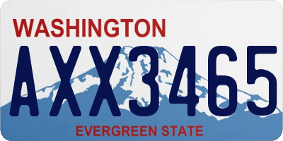 WA license plate AXX3465