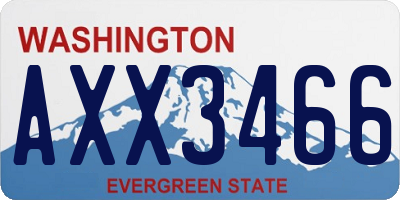 WA license plate AXX3466