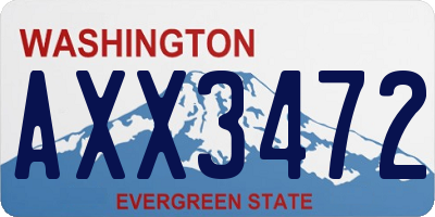 WA license plate AXX3472
