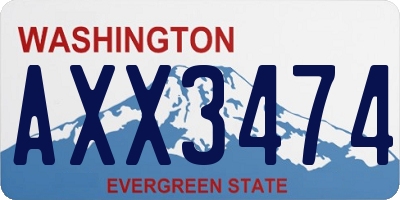 WA license plate AXX3474