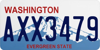 WA license plate AXX3479