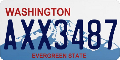 WA license plate AXX3487