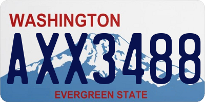 WA license plate AXX3488