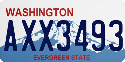 WA license plate AXX3493